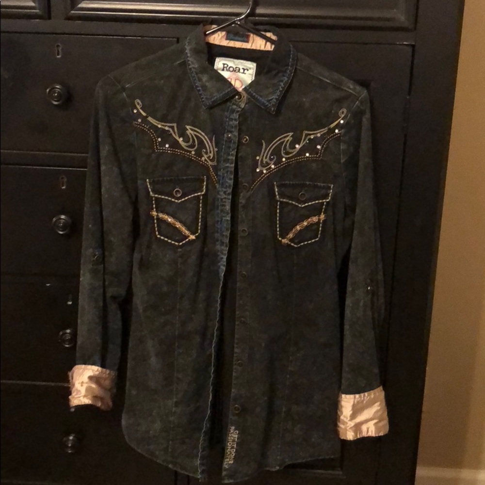 Cowgirl glitzy button down - Roar Brand